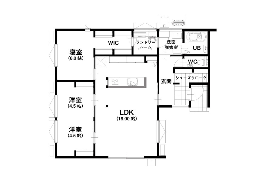 【菊池市隈府】回遊動線の平屋